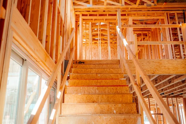 New home framing during construction